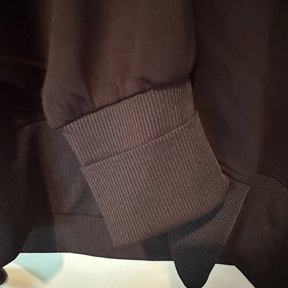 Scoop Black Scuba Sweatshirt V-Neck Ribbed Oversized Pullover Size L (12-14) - Picture 4 of 7